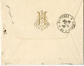 Koperta zaadresowana przez H. Huberta do Erazma Majewskiego (druk  stemple)  strona 2 (rewers)