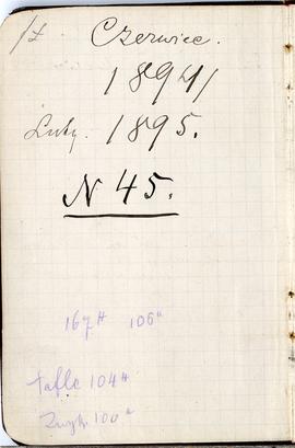 Notes nr 45 z wpisami odręcznymi  Erazma Majewskiego z okresu od 31.05.1894 r.-20/21.02.1895 r.  ...