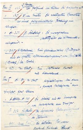 Odręczne notatki Józefa Żurowskiego pt. "Literatura do 'Wędrówek' z Prähistorische Zeitschri...