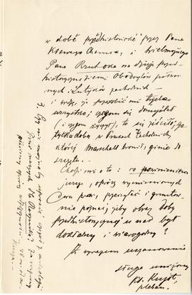 List (rękopis) od Ks. Kujota do Erazma Majewskiego  strona 3