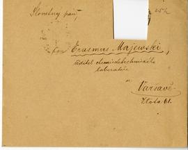 Koperta zaadresowana przez F. L. Červinkę do Erazma Majewskiego (rękopis)  strona 1 (awers)