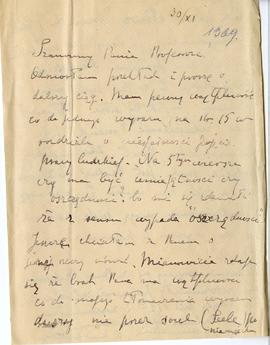 List od Ketti Małeckiej do Erazma Majewskiego (rękopis)  strona 1