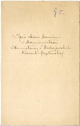 Rękopis pracy pt.: „Spis zbioru kamieni i skamieniałości Stanisławy z Drohojowskich Korczak-Popła...