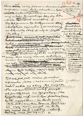 Rękopis Erazma Majewskiego - fragmenty recenzji (wersja 11) pracy J. Rostafińskiego „Średniowiecz...