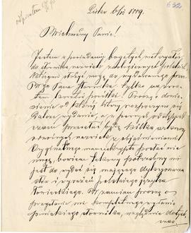 List od Janusza Górskiego do Erazma Majewskiego (rękopis)  strona 1