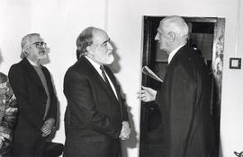 Fotografia  czarno-biała (odbitka)  z otwarcia  wystawy pt. "Sztuka Majów" w Państwowym...