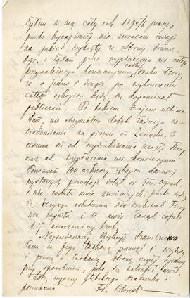 List od Franciszka Błońskiego do Erazma Majewskiego (rękopis)  strona 4