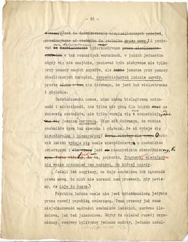 Praca pt.: "Teoria człowieka i cywilizacji" - niekompletny maszynopis pracy Erazma Maje...