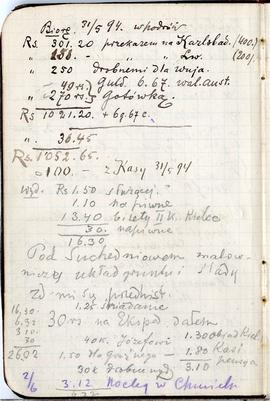 Notes nr 45 z wpisami odręcznymi  Erazma Majewskiego z okresu od 31.05.1894 r.-20/21.02.1895 r.  ...