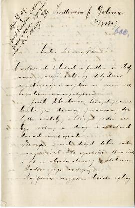 List od księdza Gibasiewicza do Erazma Majewskiego (rękopis)  strona 1