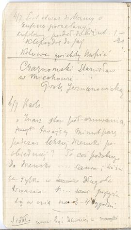 Notes nr  46 z wpisami odręcznymi  Erazma Majewskiego z okresu od 24.02.1895 r.-19.06.1895 r.  st...