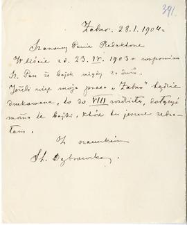 List od Stanisławy Dąbrowskiej do Erazma Majewskiego (rękopis)  strona 1