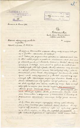 Rękopis. Pismo konserwatora Michała Drewko z dnia 11 marca 1926 r. do Kierownictwa Państwowego Gr...