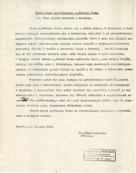 Maszynopis. Ocena pracy magisterskiej Stafana Noska pt. "Trzy figury kamienne z Bambergu&quo...