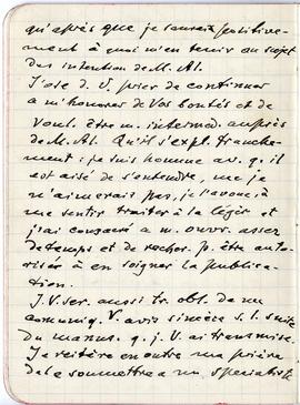 Notatnik nr 66 z odręcznymi notatkami Erazma Majewskiego - cd. listu w języku francuskim do Zabor...