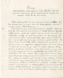Rękopis - brudnopis pisma Michała Drewko - załącznik do pisma M. Drewko z dnia 16 lutego 1920 do ...