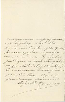 List od Marii Butrymówny do Erazma Majewskiego (rękopis)  strona 2