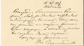 Bilet wizytowy Edwarda Bogusławskiego (rękopis)  strona 2