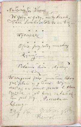 Notes nr 26 z wpisami odręcznymi  Erazma Majewskiego z okresu od 21.07.1886 r. - 05.12.1886 r. st...