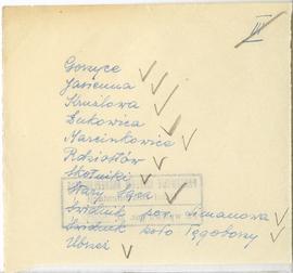 Odręczny spis stanowisk  strona 5: "Goszyce […]"