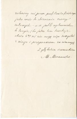 List od Marii Morawskiej do Erazma Majewskiego (rękopis)  strona 5