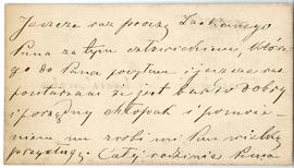 Bilet wizytowy  Maryi Józefy Chmielowskiej (rękopis)  strona 2