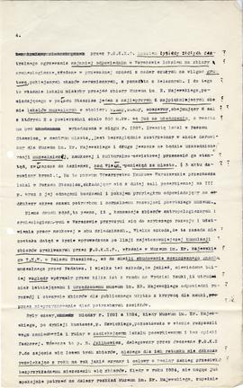 Pismo (maszynopis) w sprawie oddania Muzeum im. Erazma Majewskiego  strona 4.