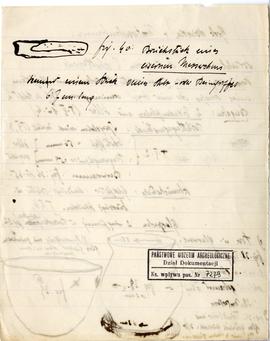 Rękopis notatki Józefa Żurowskiego w języku polskim i niemieckim pt. "Grób dziecka z Untersi...