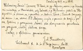 Karta pocztowa od Józefa A. Kmietowicza do Erazma Majewskiego (rękopis)  strona 2