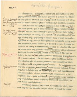 Praca pt.: "Teoria człowieka i cywilizacji" - niekompletny maszynopis pracy Erazma Maje...