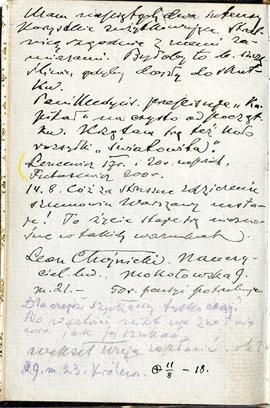 Notatnik nr 72 z odręcznymi notatkami Erazma Majewskiego z okresu od 08.08.1912 r. do 12.02 1914 ...