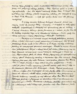 Rękopis. Pismo Ludwika Sawickiego z dnia 3 września 1926 r. do Premiera RP opisujące rezultaty ba...