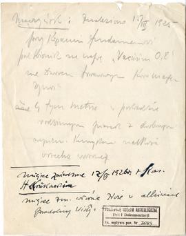 Maszynopis odpisu pisma J. Mączyńskiego ze Spójni budowlanej w Krakowie do Józefa Żurowskiego  z ...