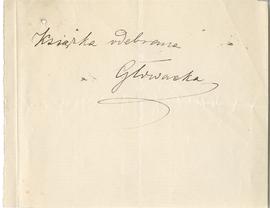 Pokwitowanie żony Aleksandra Głowackiego dla Erazma Majewskiego (rękopis)  strona 1