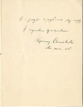 List od Kazimierza Chmieleckiego do Erazma Majewskiego (rękopis)  strona 3