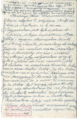 Rękopis listu Teresy Żurowskiej (matki) do Józefa Żurowskiego z dnia 10.06.1926 r.  strona 1
