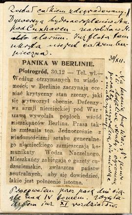 Notatnik nr 80 z odręcznymi notatkami Erazma Majewskiego z okresu od 26.12 1914 r. do 11.02.1915 ...