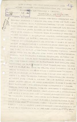 Pismo (maszynopis) - akt darowizny zbiorów MEM Towarzystwu Naukowemu Warszawskiemu z 03.06.1921 r...