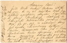Karta pocztowa od Franciszka Błońskiego do Erazma Majewskiego (rękopis)  strona 2