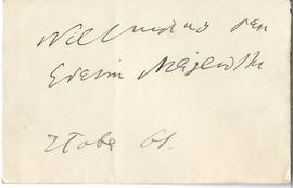 Mała koperta zaadresowana przez Stanisława Kurtza do Erazma Majewskiego  bez znaczków i stempli p...