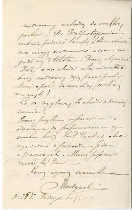 List od Juliana Maszyńskiego do Erazma Majewskiego (rękopis)  strona 2