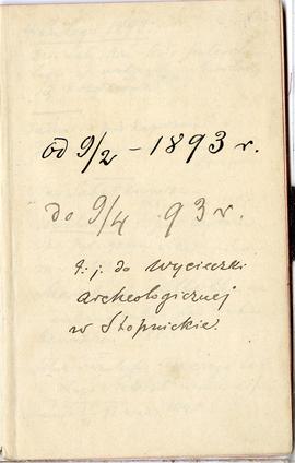 Notes nr 41 z wpisami odręcznymi  Erazma Majewskiego z okresu od 09.02.1893 r.-09.04.1993 r.  wyk...