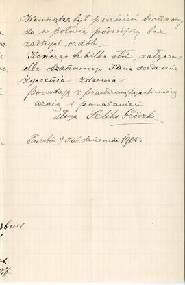 List od Feliksa Grodzkiego do Erazma Majewskiego (rękopis)  strona 3