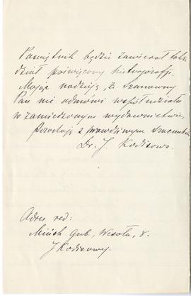 List od Dr J. Kodisowej do Erazma Majewskiego  strona 2