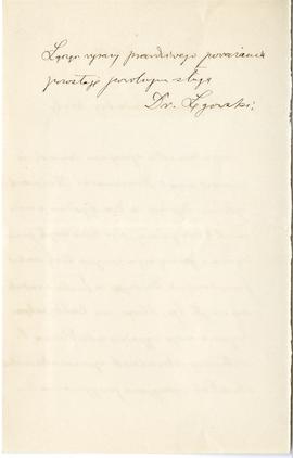 List od dr. Łęgowskiego do Redakcji "Wisły" (rękopis)  strona 2