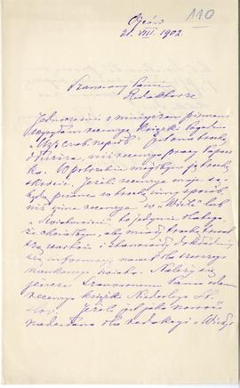 List od Edwarda Bogusławskiego do Erazma Majewskiego (rękopis)  strona 1