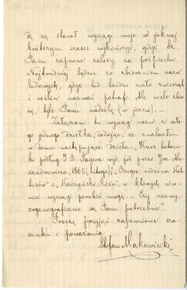 List od Stefana Makowieckiego do Erazma Majewskiego (rękopis)  strona 2