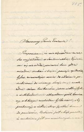 List od Szczęsnego Jastrzębowskiego do Erazma Majewskiego (rękopis)  strona 1