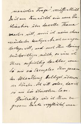 List (rękopis) od Gustawa Kosinny do Erazma Majewskiego  strona 2