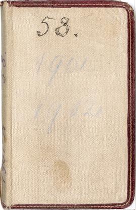 Okładka notatnika z odręcznie napisanym latami 1901  1902 i numerem 58